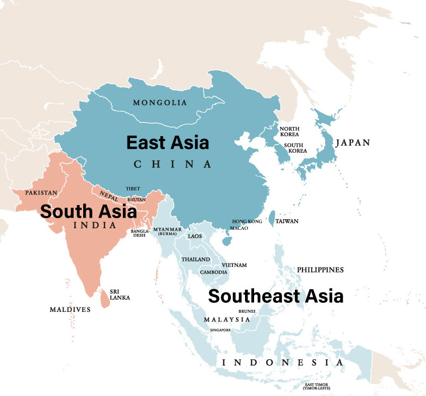 Asian Regions Map
